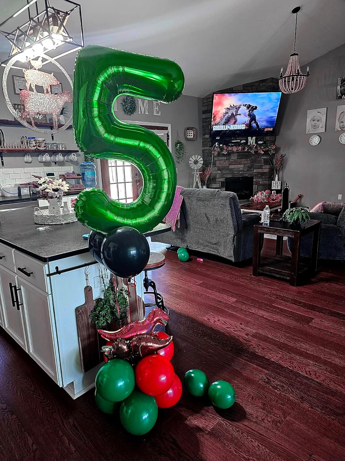 Number 5 Balloon by [Brand Name] - 40 Inch Dark Green Giant Foil Balloon for 5th Birthday Party Decorations