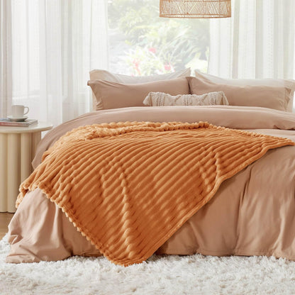 Bedsure GentleSoft Orange Fall Throw Blanket - Cozy 50x60 Inch Soft Blanket for Couch & Girls