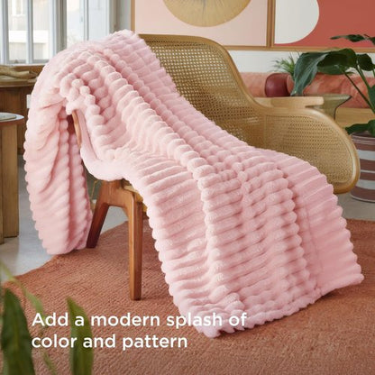 Bedsure GentleSoft Fleece Blanket - Super Soft Coral Pink Throw for Couch, 50x70 Inches