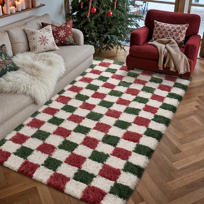Christmas 4' x 6' Area Rug for Kids Room - Soft Fluffy Shag Carpet (Variation: Christmas+4' x 6' Rectangular)