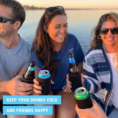 Blank Beer Can Cooler Sleeves (110-Pack) Soft Insulated Beer Can Coolies - HTV Friendly Blank Koolies in Bulk for Beer Cans & Bottles - Black Coolie Blanks for Vinyl Projects & Wedding Favors (Black)