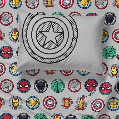 Jay Franco Marvel Avengers Pop 5 Piece Twin Size Bed Set - Includes Comforter & Sheet Set - Super Soft Fade Resistant Microfiber (Official Marvel Product)