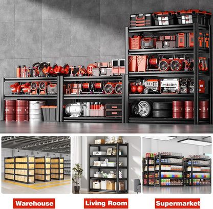 POKIPO Heavy-Duty Garage Shelving Unit - 5-Tier Metal Storage Rack | Adjustable 72"H x 35"W x 15.7"D, 3000LBS Capacity