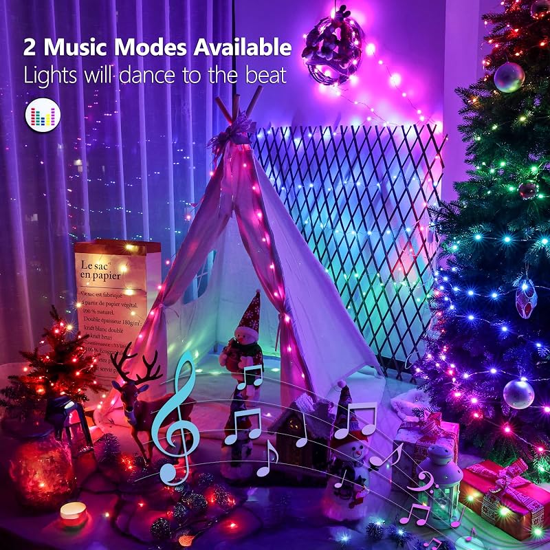 RGB Color Changing Fairy Lights with Remote, 200 LED — Brizled (Variation: RGB Color Changing)