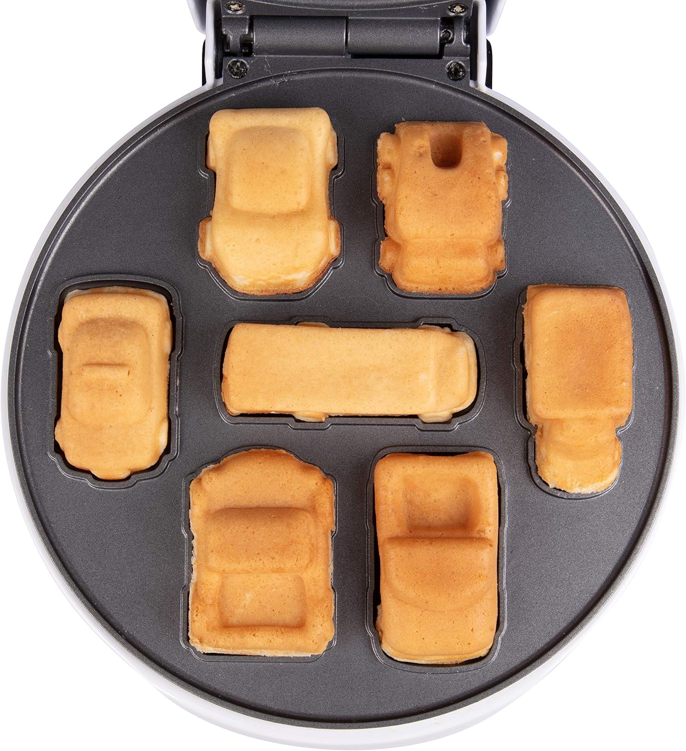 Skiennix Car Mini Waffle Maker - Create 7 Race Car & Truck Shaped Pancakes | Non-Stick Electric Waffler for Kids & Adults