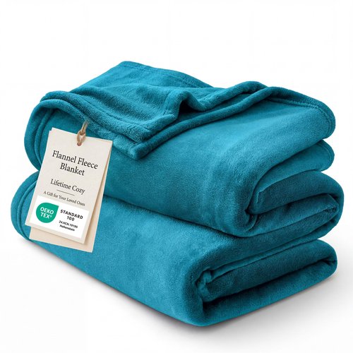 Bedsure GentleSoft Twin XL Fleece Blanket Dorm Bedding - Lightweight Soft Cozy Blankets for Bed, Sofa, Couch, Travel, Camping, Teal Blue, 66"x90"