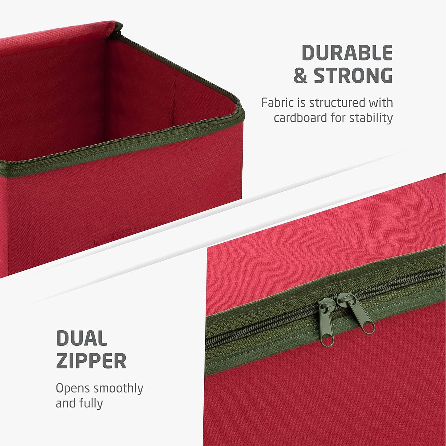ZOBER Nutcracker Storage Containers - Christmas Ornament Box for Up to 8 15-Inch Figurines - Red