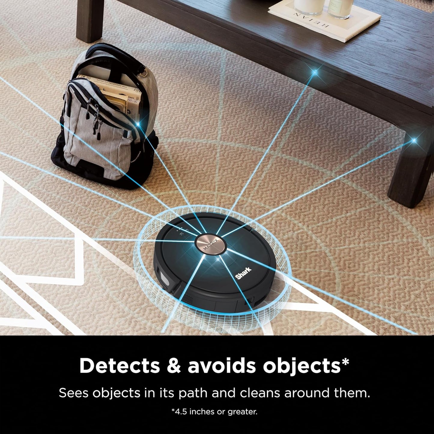 Shark AV2310AE Matrix Robot Vacuum - Self-Emptying, Precision Home Mapping, Ideal for Pet Hair - Wi-Fi, Black/Brass