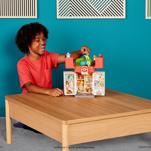 Jazwares Pokémon Play ‘N’ Display Case - Multi-Level Storage for 35+ Battle Figures | Rooftop Arena