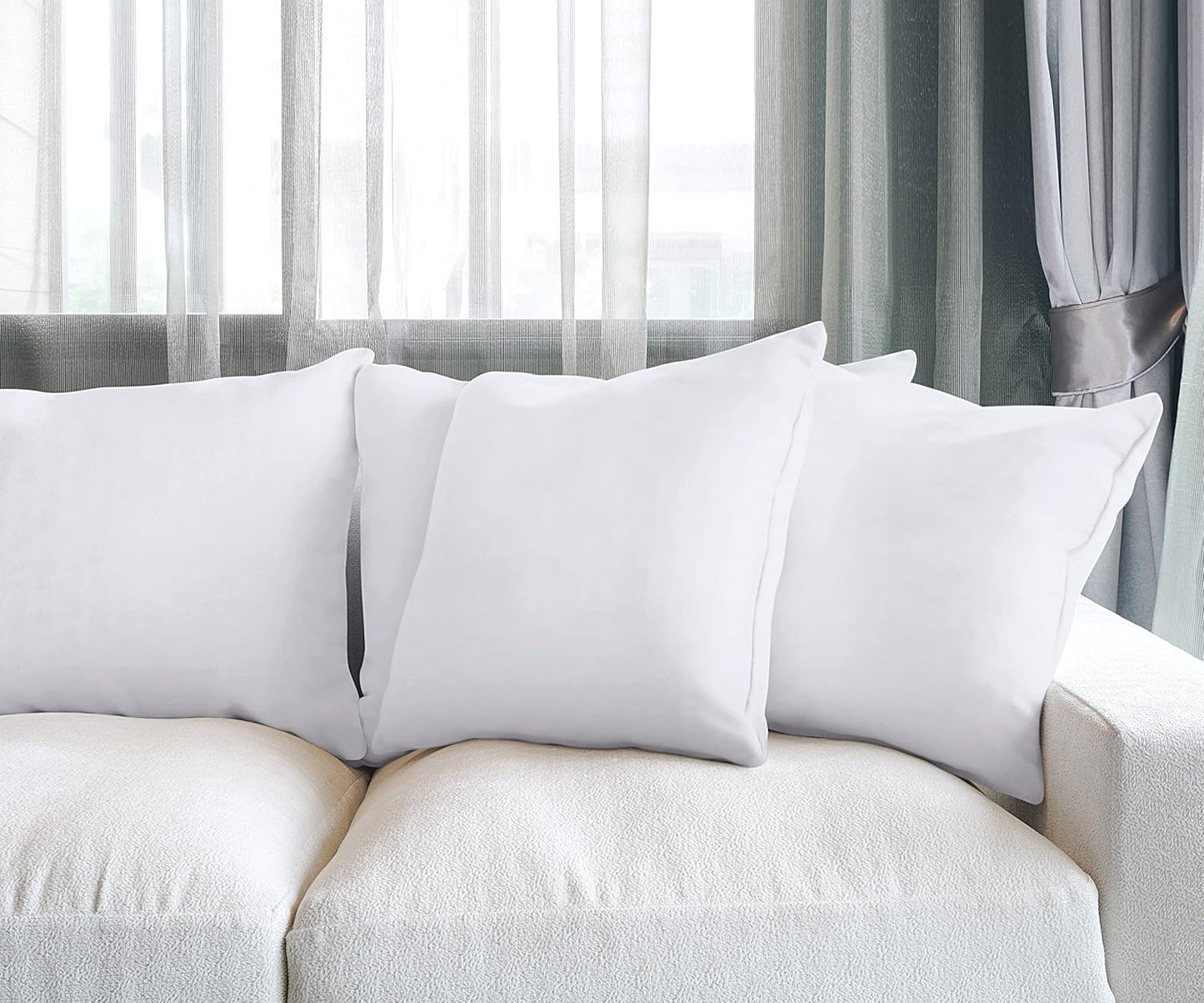 Utopia Bedding Throw Pillows - Set of 4 Fluffy 20 x 20 Inch Down Alternative Cushions | White for Bed & Sofa