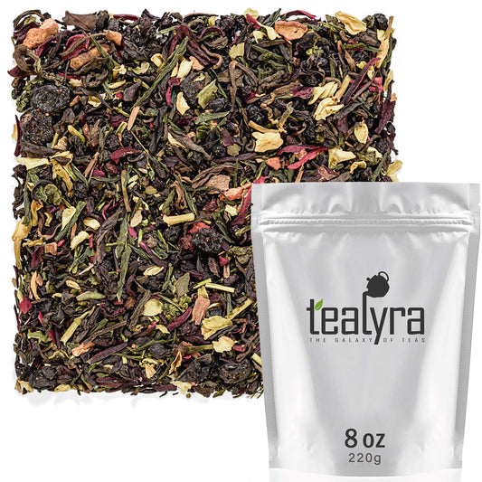 Tealyra - fatBURNER - Wellness Tea Blend - Pu Erh Aged - Japanese Sencha Green Tea - Wu-Yi Oolong - Natural Ingredients - Healthy - Detox Loose Leaf Tea - 220g (8-ounce)