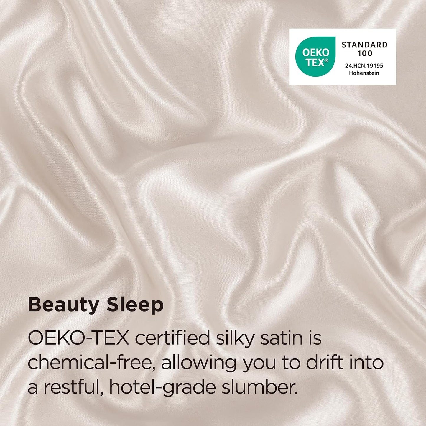 Bedsure Satin Pillowcase - Silky Soft Beige Zippered Pillow Covers for Hair & Skin | 20x30 Inches, 2 Pack