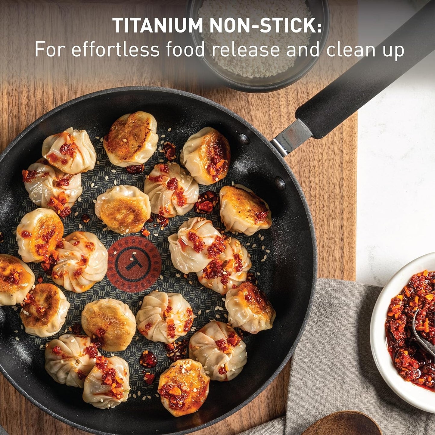 T-Fal Ultimate Nonstick Cookware Set - 17-Piece Hard Anodized Pots & Pans | Dishwasher Safe, Onyx Finish