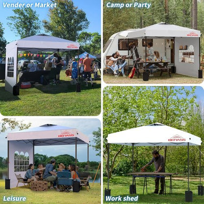 10x10 Pop Up Canopy Tent by [Brand Name] - Heavy Duty with Sidewalls for Easy One-Person Setup | White