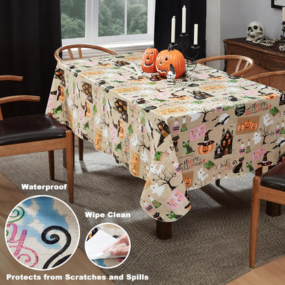 Newbridge Halloween Tablecloth - Witches Brew Design | 52 x 52 Inch Vinyl with Flannel Backing