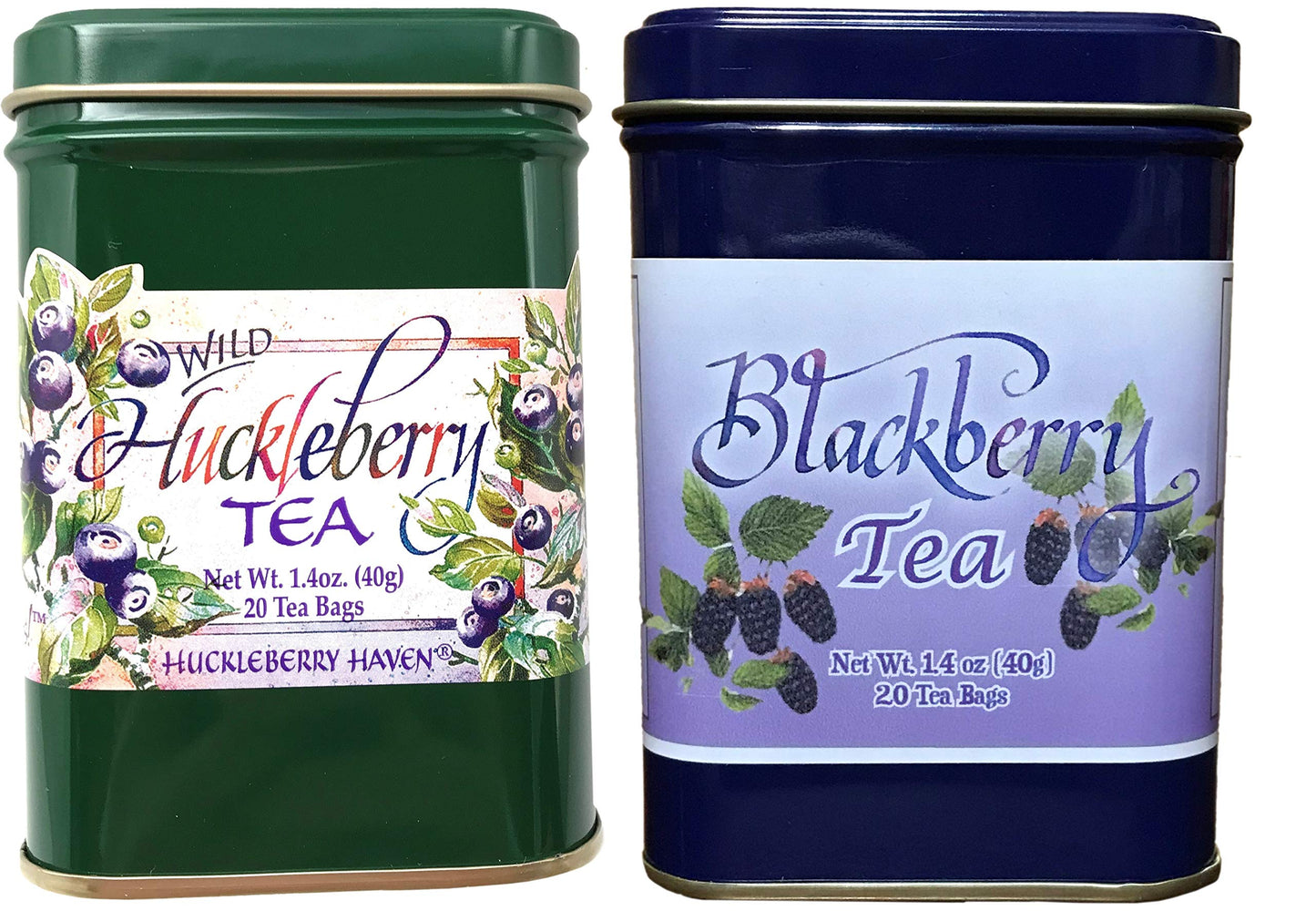 Huckleberry and Blackberry Flavor Ceylon Black Tea 40 Count Wild Berry Tea Bags