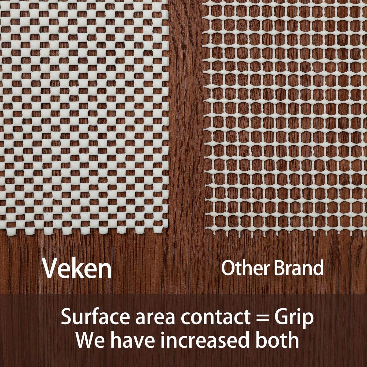 Veken Non-Slip Runner Rug Pad - Thick Gripper for Hardwood & Tile Floors | 2x8 Ft Anti-Skid Mat