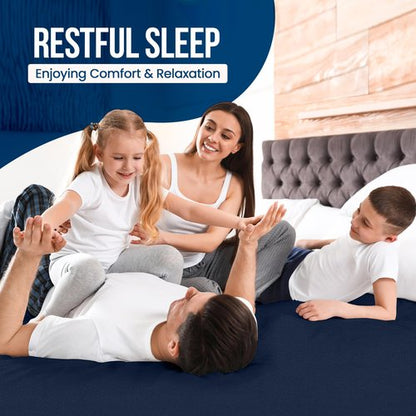Utopia Bedding Waterproof Mattress Protector Full Size (Pack of 14), Premium Terry Mattress Cover 200 GSM, Breathable, Fitted Style with Stretchable Pockets (Navy)