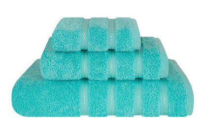 American Soft Linen Premium 3 Piece Towel Set, 1 Bath Towel 1 Hand Towel 1 Washcloth, 600 GSM 100% Cotton Turkish Towels for Bathroom, Turquoise Towel Set