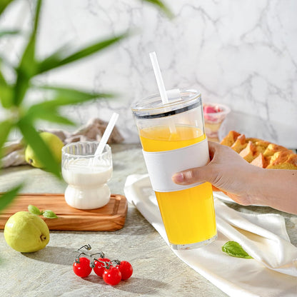 Stanley Cup Replacement Straws - 6 PCS Reusable 12-Inch Straws with Cleaning Brush | Dishwasher Safe