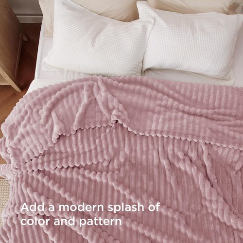 Bedsure GentleSoft Pink Fleece Blanket - Cozy, Soft Throw for Couch | Perfect for Women & Girls, 108x90 Inches