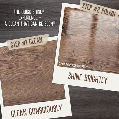 Quick Shine Hardwood Floor Cleaner - 27oz, 2-Pack | Streak-Free, No Rinse Formula | Safe & Effective Cleaning