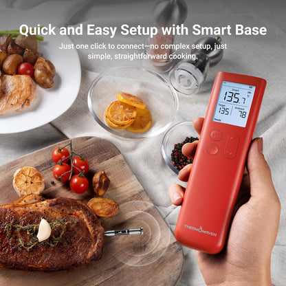 ThermoMaven Smart Bluetooth Meat Thermometer - 10X Enhanced Signal, WiFi Unlimited Range, Certified Accuracy ±0.5°F