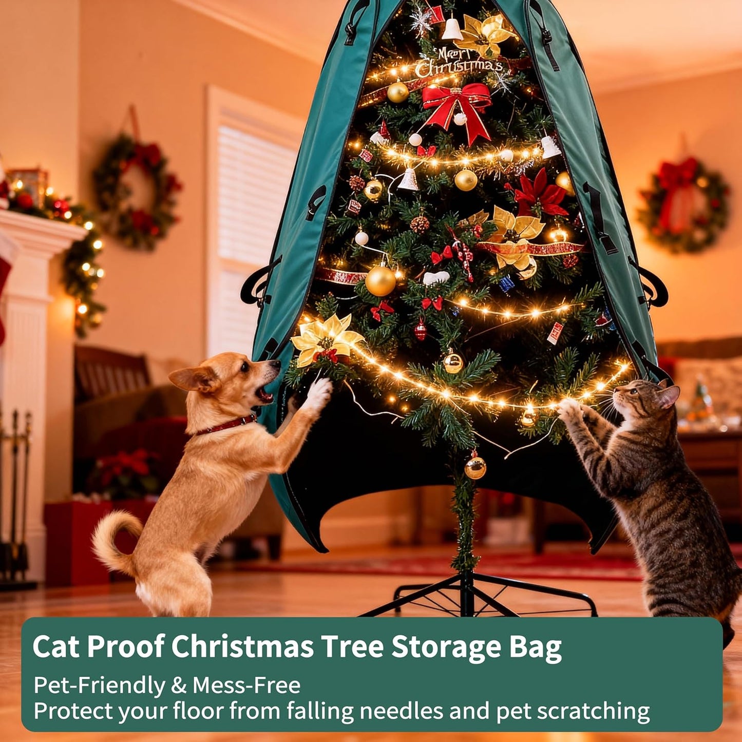 Upright Christmas Tree Storage Bag - 7.5 Ft Cover for 6 to 7.5 Ft Trees | Durable Protection