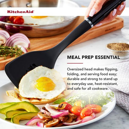 KitchenAid Classic Solid Turner, Black, 13.5x 3.3 Inch