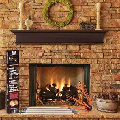 Cleancraft 46 Feet Chimney Sweep Kit, Chimney Cleaning Kit with 14 Flexible White Chimney Rods, Chimney Brush, Rotary Chimney Cleaning System Driven by Drill