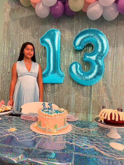 Skiennix 40-Inch Balloon Numbers - Light Blue 5th Birthday & Wedding Party Decorations