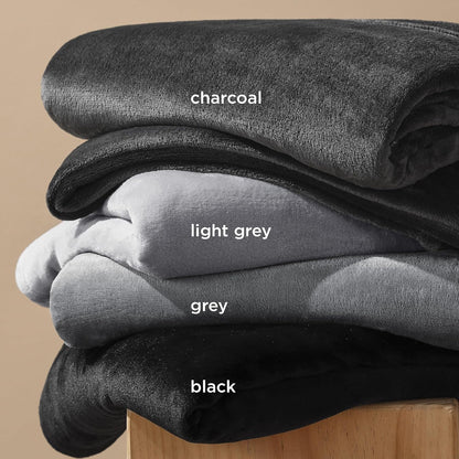 Bedsure GentleSoft Fleece Bed Blanket - Soft, Lightweight, Plush Cozy Luxury in Charcoal | 84x90 Inches