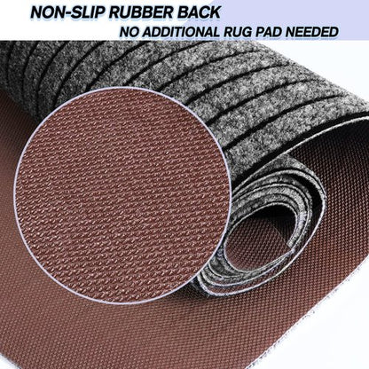 Custom Size Backed Non-Slip Area Rugs Runner, Easy Clean, Waterproof Runner Rugs for Hallway Entryway, Kitchen, Laundry, 2FT x 6FT, Gray Stripe