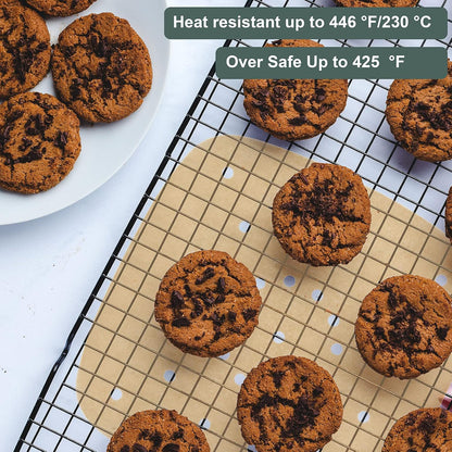 Skiennix Air Fryer Parchment Paper Liners - 200pcs Perforated, 8.5 Inch, Easy Cleanup, No Burn
