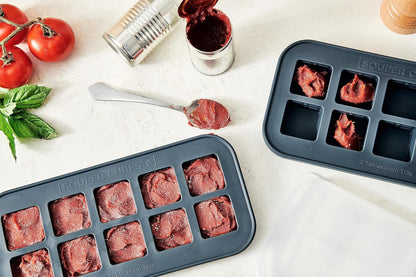 Souper Cubes Silicone Freezer Molds - Ideal for Storing Garlic, Herbs, and Purees - Charcoal | 2-Pack
