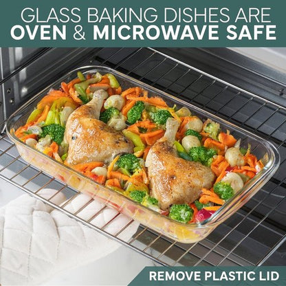 Cook With Color 8-Piece Deep Glass Baking Dish Set - Versatile Casserole & Food Storage Containers, Mint