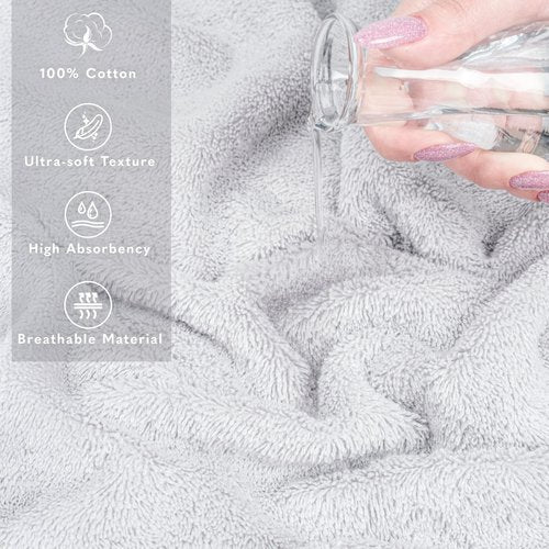American Soft Linen 100% Cotton 600 GSM Turkish 40x80 Oversized Bath Towel Sheet, Extra Large Adult Towels for Bathroom, Silver Gray Bath Sheet