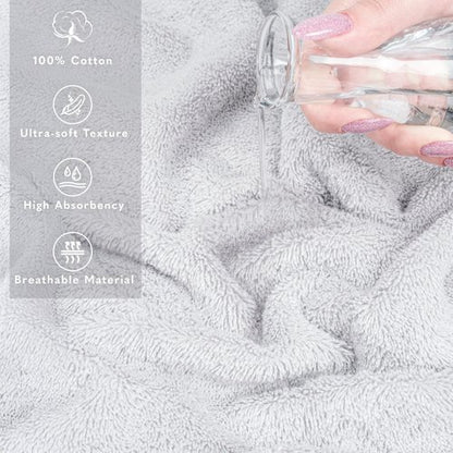 American Soft Linen 100% Cotton 600 GSM Turkish 40x80 Oversized Bath Towel Sheet, Extra Large Adult Towels for Bathroom, Silver Gray Bath Sheet