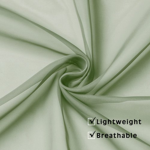 OWENIE Sage Green Sheer Curtains 72 Inches Long 2 Panels Set, Transparent Voile Sheer Curtain Rod Pocket Gauze Drapes for Living Room Bedroom Sliding Glass Door Treatment, 2 Pcs Each 42 x 72 Inch