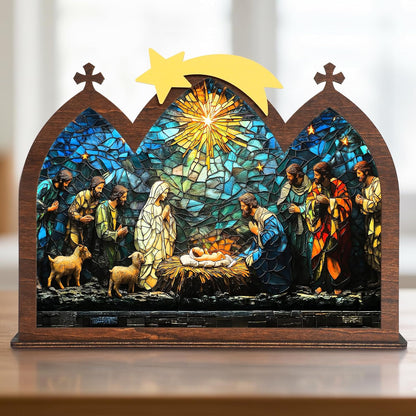 Wooden Nativity Set - Miniature Holy Family Figurines for Boho Christmas Decor | Tabletop Display Gift
