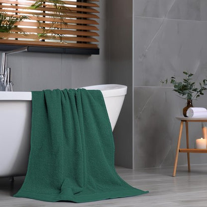 Tens Towels Pack of 8 Popcorn Textured Luxury Towels Set, 2 Extra Large Bath, 2 Hand, 4 Washcloths, 100% Cotton, Plush Hotel Quality, Super Absorbent, Perfect for Your Bathroom, Hunter Green