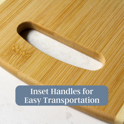 Totally Bamboo Cutting Board Set - 2 Assorted Sizes of Eco-Friendly Bamboo Boards for Kitchen