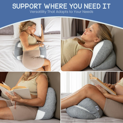 Plus Sized Pregnancy Pillow for Sleeping - Belly, Hip, Back Support for Pregnant Women -Maternity Wedge Pillow for Reducing Pregnancy Fatigue- Adjustable and Washable