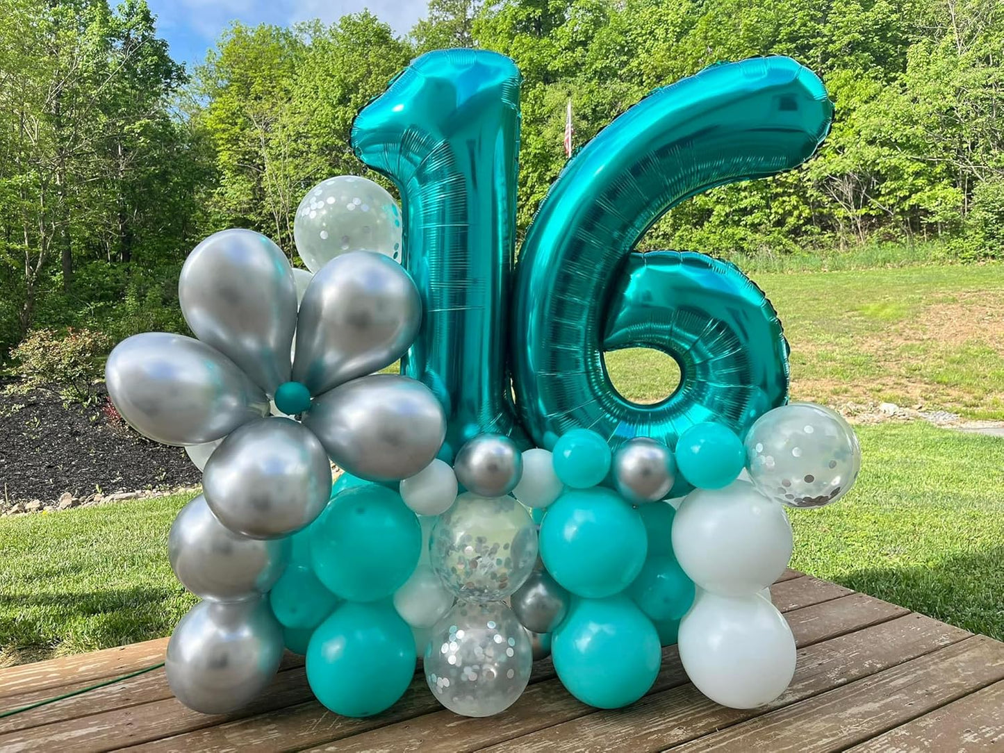 Number 7 Balloon by Light Blue - 40 Inch Giant Foil Balloon for 7th Birthday Party Decorations