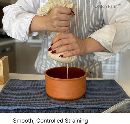 Cotton Farm Grade 100 Cheese Cloths - 100% Unbleached Cotton for Straining & Cooking | 18" x 18" Reusable