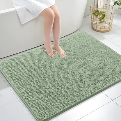 OLANLY Large Bathroom Rugs - Extra Soft Chenille Bath Mats | Quick Dry, Machine Washable, 40x32, Sage Green