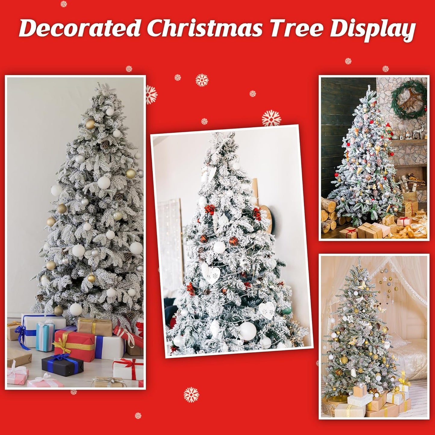 Snow Flocking Powder - 2 lbs Self-Adhesive White Snow Flock for Christmas Tree & Holiday Decor