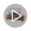 Wood TV Stand for 55-60 Inch TVs with Storage and Adjustable Feet