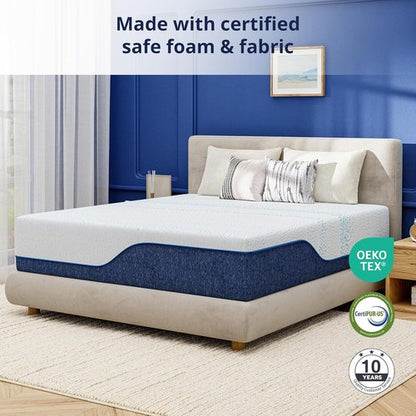 EGOHOME 14-Inch Queen Mattress - Gel Memory Foam, Charcoal Infused, CertiPUR-US Certified | Machine Washable Cover