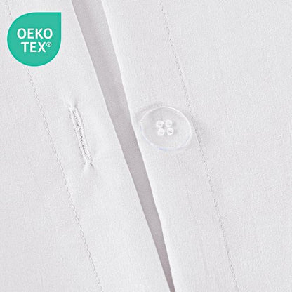 White Super Soft Duvet Cover Set Queen Size, 3 Pieces Pre-washed Microfiber Cotton-Like Comforter Cover Bedding Set with Button Closure, Includes 1 Duvet cover & 2 Pillow Cases, No Comforter